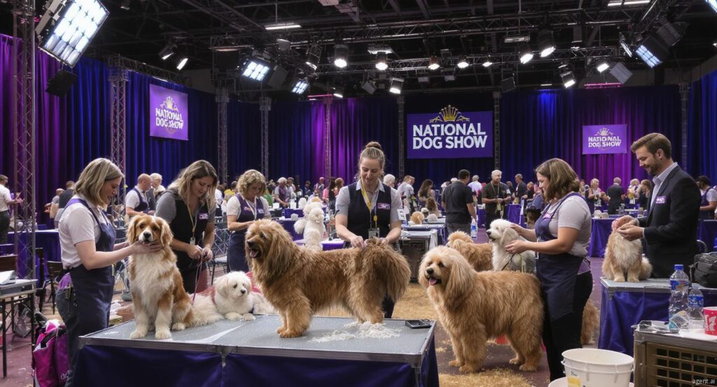 national-dog-show-backstage-grooming-preparation-1024x553 National Dog Show 2025: The Complete Origin Story, History, and Why America Loves It