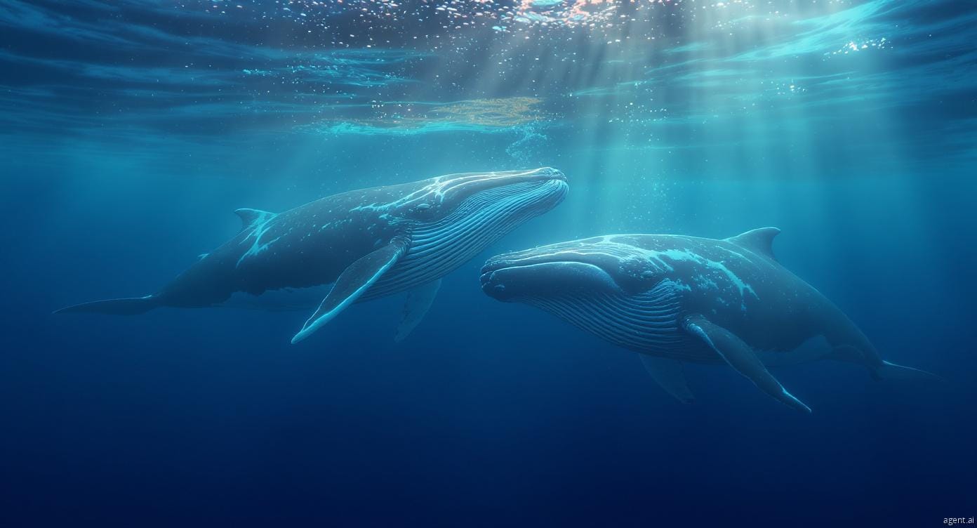 Whale communication underwater showing intelligent social signals in the ocean